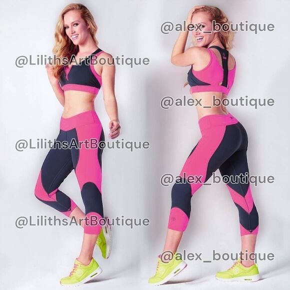 Zumba All Day Capri Leggings Pink/Black Size S (E005) - Picture 1 of 5